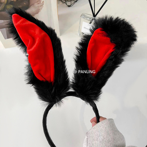 Fuzzy Fox Ear Headband Christmas Hair Accessory Long Rabbit Ear Headband Hair Pin Cute Pure Desire Style Animal Ear Headwear for Women