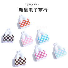 男女鞋手提包书包包包挂件正方体双色格子装饰配件多彩扣DIY配件