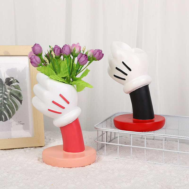 Cross-border creative Mickey hand-held vase desktop decoration home bedroom desk personalized creative decoration wholesale