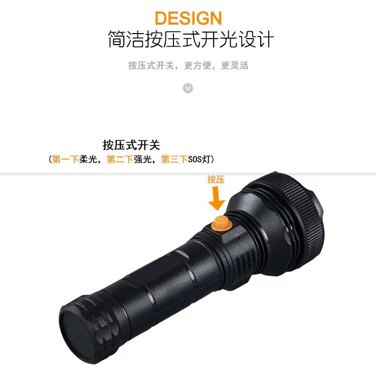 Super bright outdoor rechargeable long-lasting portable mini USB flashlight for home emergency and long-range outdoor emergency lighting