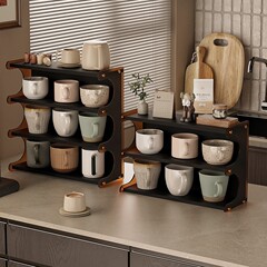 カップ収納棚水カップマグカップサイドキャビネットカップホルダーティーカップ置き棚テーブルコーヒーカップマグカップ