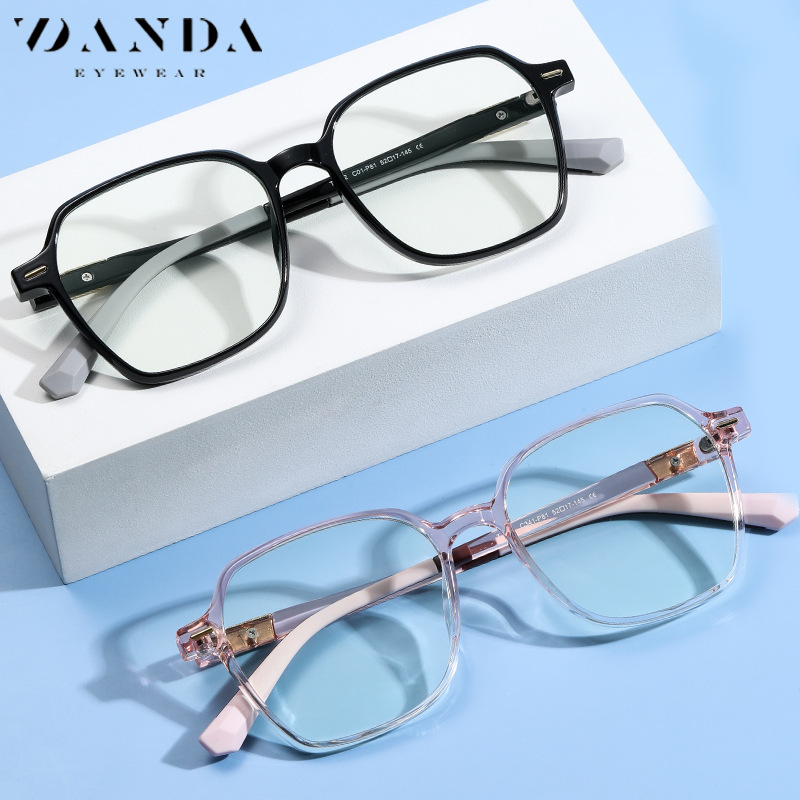 Nuevo Marco de gafas lisas de las mujeres marco grande anti-Luz Azul gafas lisas hombres TJ862 ultra ligero TR90 miopía gafas