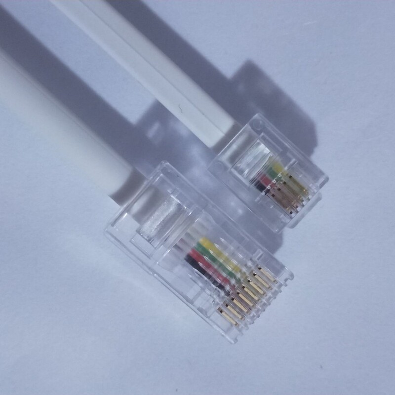 Manufacturer's in-stock 4-core flat network cable RJ11 to RJ45 pure copper 0.42m available in various lengths Manufacturer's in-stock 4-core flat network cable RJ11 to RJ45 pure copper 0.42m available in various lengths