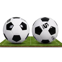 黒と白のチェック柄サッカー PVC 素材ミシン縫い小中学校高校入試トレーニングサッカー大人の試合球 No.5 サッカー