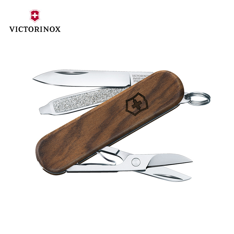 维氏瑞士军士刀0.6221.63原木典范58mm胡桃木正品随身多功能迷你