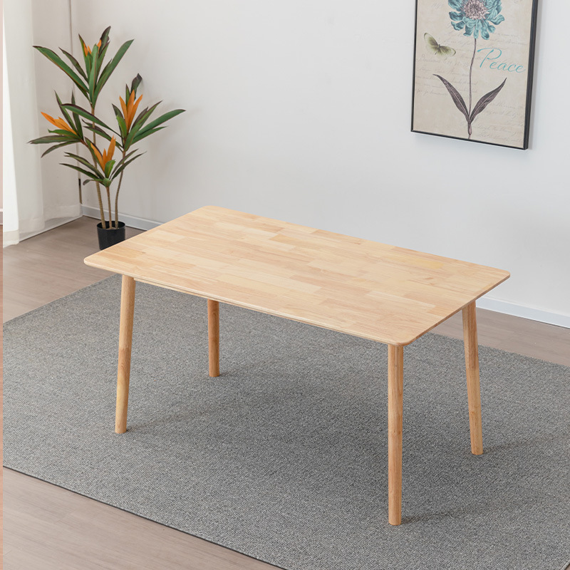 Mesa y silla de madera sólida nórdica soportan mesa de comedor rectangular transfronteriza, mesa de comedor doméstica china de color tronco de melocotón