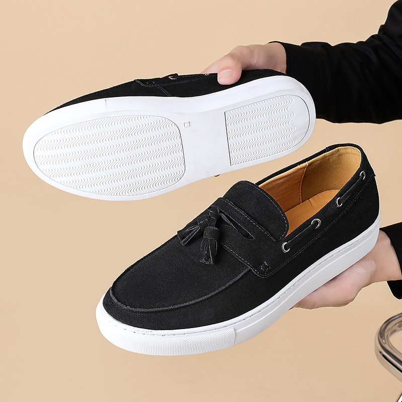 Transfronterizo nuevo más tamaño borla zapatillas hombres de moda europea y americana pasarela slip-on zapatos de cuero de los hombres de negocios personalizados zapatillas de deporte casuales image 12