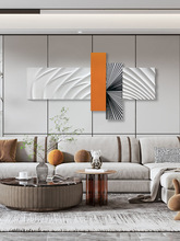 现代立体浮雕客厅沙发背景墙装饰画简约轻奢挂画高档大气横版壁画