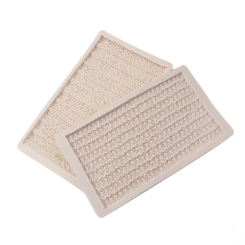 Molde de silicona fondant suéter de punto textura pastel molde cake edge decoración fondant molde herramienta para hornear