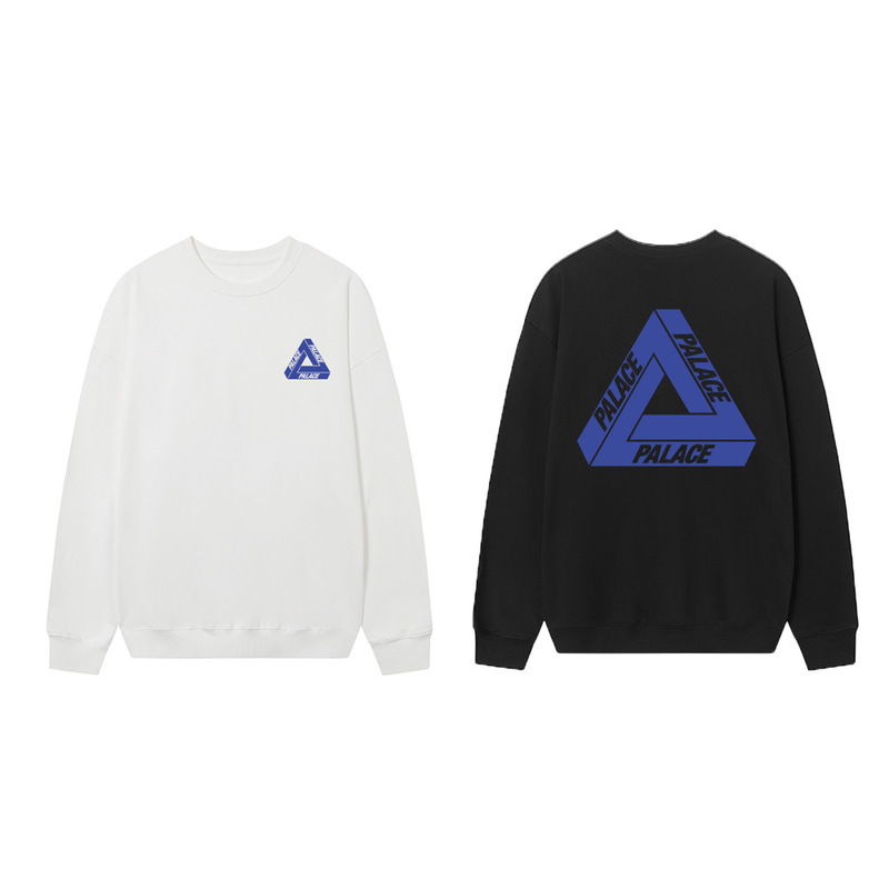 Fashionable Brand Palace Classic Blue Large Triangle Logo Printed Men's and Women's Loose and Versatile Autumn and Winter Round Neck Sweatshirts