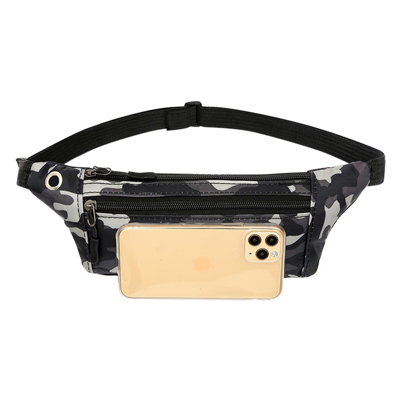 Men's Camouflage Waterproof Waist Bag Sports Running Cashier Belt Mobile Phone Bag Outdoor Multi-Functional Cross-Body Chest Bag