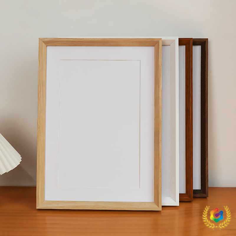 ⇕ Solid Wood Picture Frame with Plexiglass for Wall Hanging, Framing, Puzzle Framing, A4/A3 Display, 4-Panel Display
