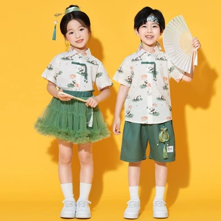 六一儿童演出服中国风小学生幼儿园舞蹈纱裙少儿汉服合唱表演服装