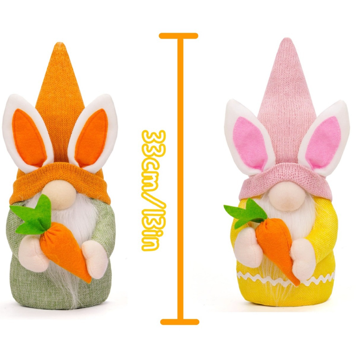 Cruz-frontera nueva muñeca de conejo de Pascua con rábano huevo colorido conejo lindo muñeca decoración decoraciones navideñas