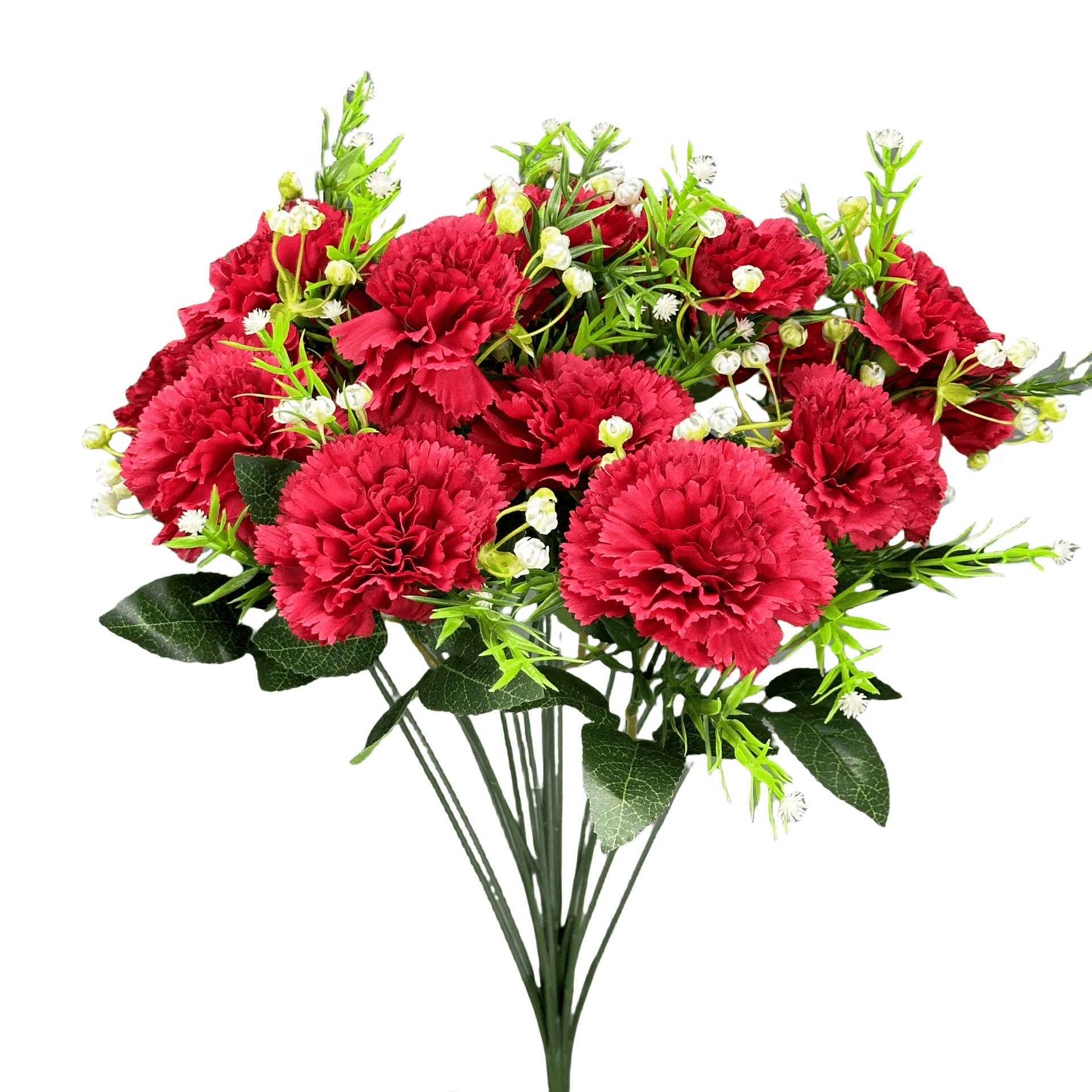 Nuevo conjunto de 18 flores de claveles simuladas decoración de boda decoración de flores falsas transfronterizas al por mayor