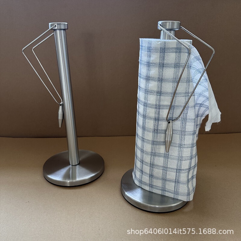 Stainless Steel Kitchen Roll Paper Holder Countertop Paper Towel Holder Large Roll Paper Holder Plastic Wrap Storage Rack