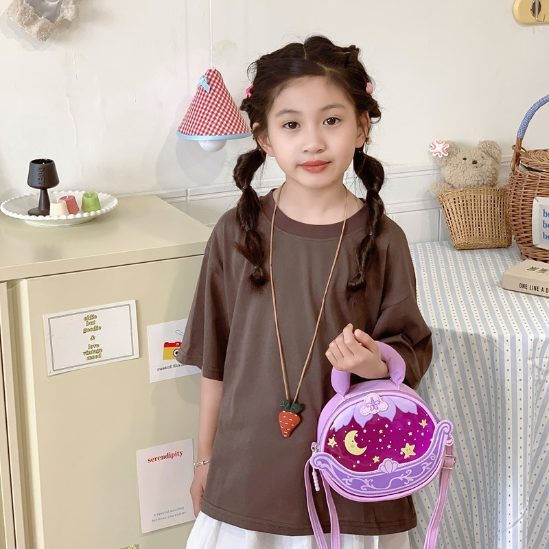 Bolsa de princesa infantil creativa 2025 nueva moda luna cama de caricatura animada niña portátil bolsa de tramo inclinada