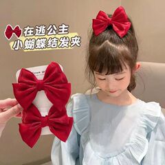 甘い子供の蝶結びのヘアピンの大きいヘアピンのピンクの赤いかわいいお姫様の百合の頭は逃げています。