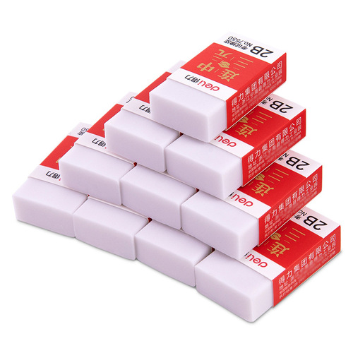 Deli Lianzhong Sanyuan Series 7550 Exam Eraser for students to wipe clean without leaving traces cartoon 36 pieces/box