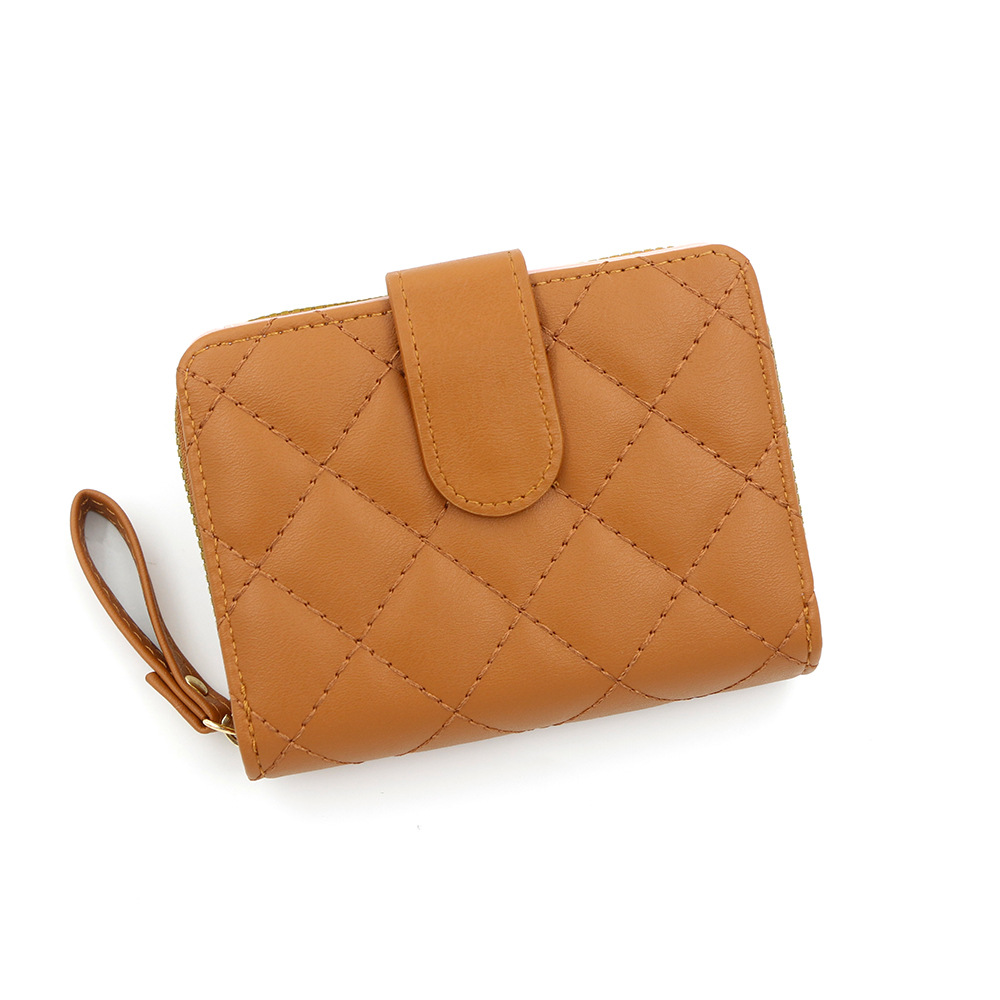 Coreano simple Lingerie billetera corta tarjeta de órgano hebilla bolso de cambio bolso de cremallera bolsa de mano