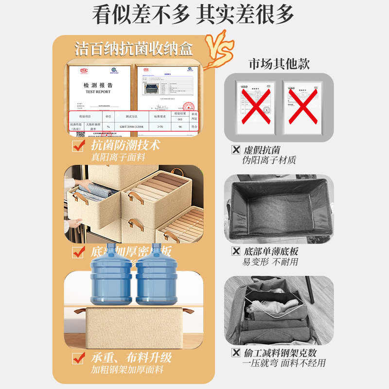 スチールフレーム衣類収納ボックスホームワードローブ衣類生地整理バスケット引き出し下着パンツ収納ボックス|undefined