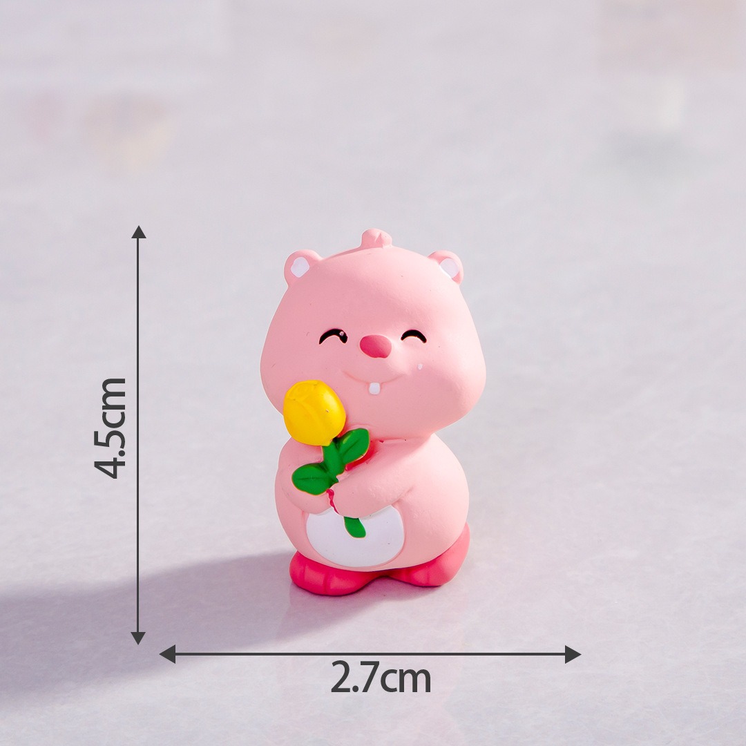 Micro paisaje creativo lindos Dolphin capibara muñeca caja ciega accesorios decoraciones accesorios de escritorio para automóviles