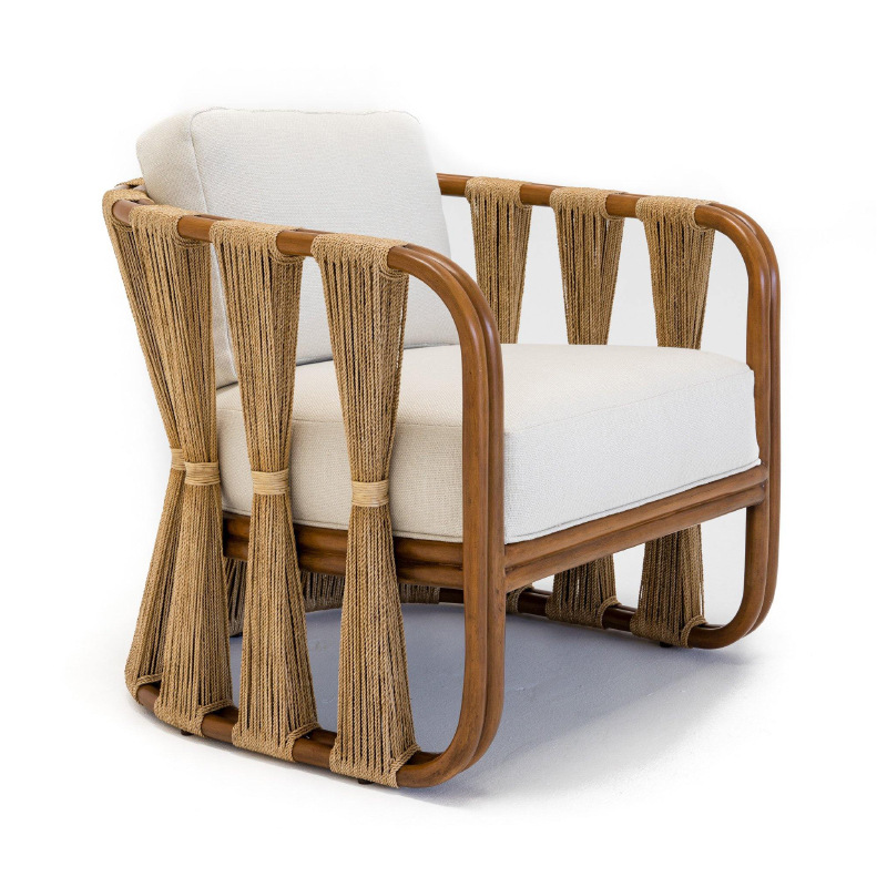 Sofá individual para balcón exterior, muebles minimalistas creativos para patio, silla de ratán impermeable y resistente al sol para jardín exterior.