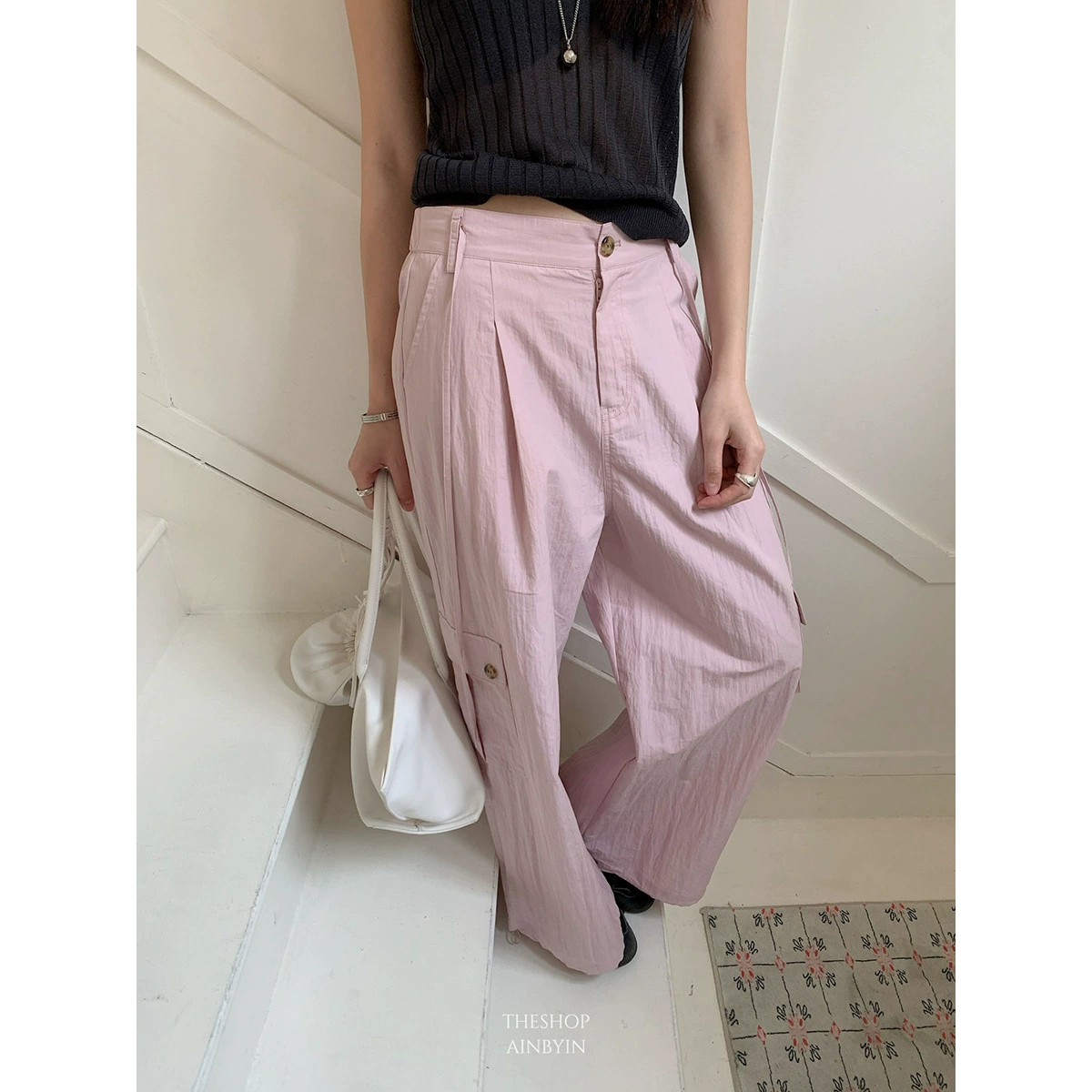Yi En Oinbyin Американский ретро-ремешки для ног, комбинезоны, брюки, женские bella носить свободные широкие брюки