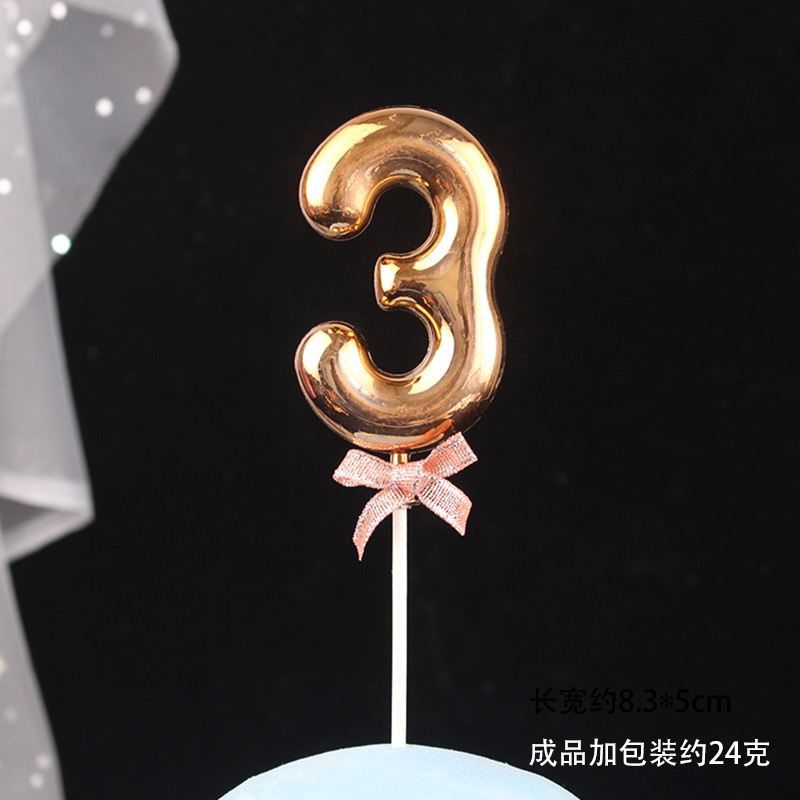 Decoración digital para pasteles 0-9, 3D oro/rosa, inserto para cumpleaños – Mayorista de Yiwu image 40