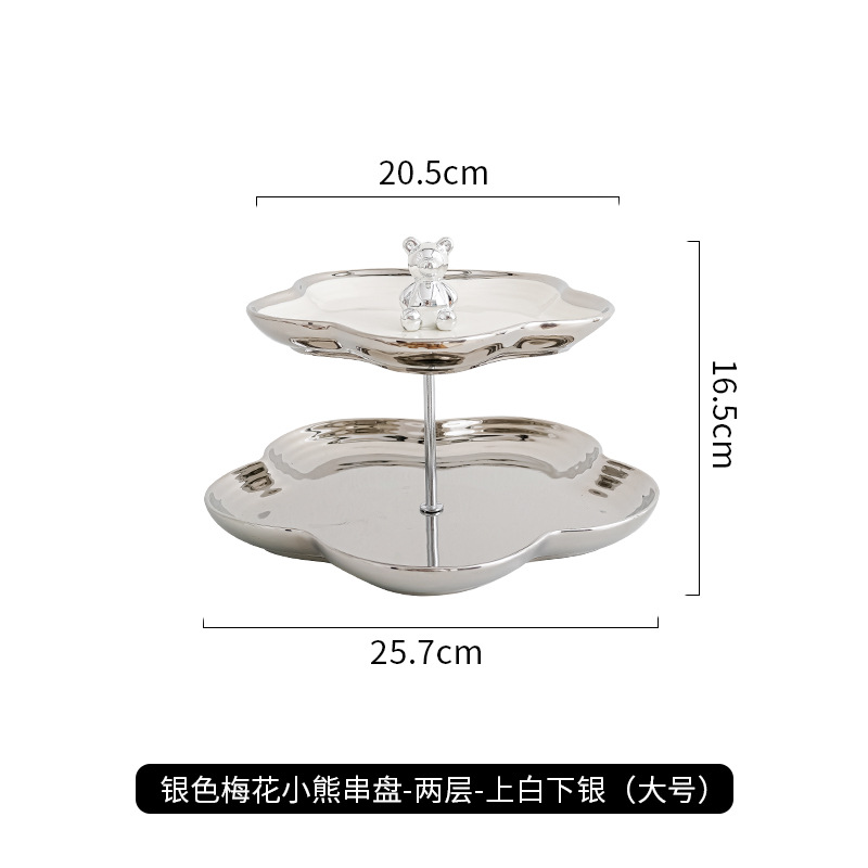 Nórdico plato de fruta de cerámica hogar sala de estar mesa de café postre pastel plato mesa de postre multi-capa pastelería bandeja de dulces estante