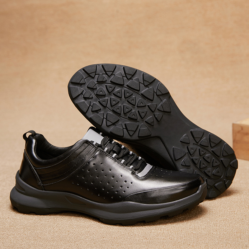Broken size special price perforated sports leisure with genuine leather straps, hollowed out and breathable men's shoes_voghion.com