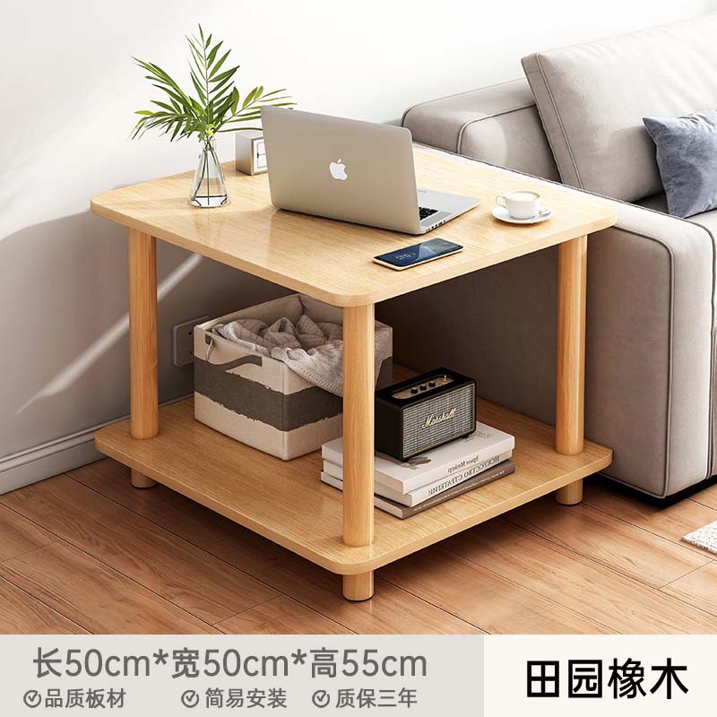 Sofá de lado de la sala de estar moderna y simple mesa pequeña simple casa doble mesa cuadrada cuadrada balcón mesa de té pequeña