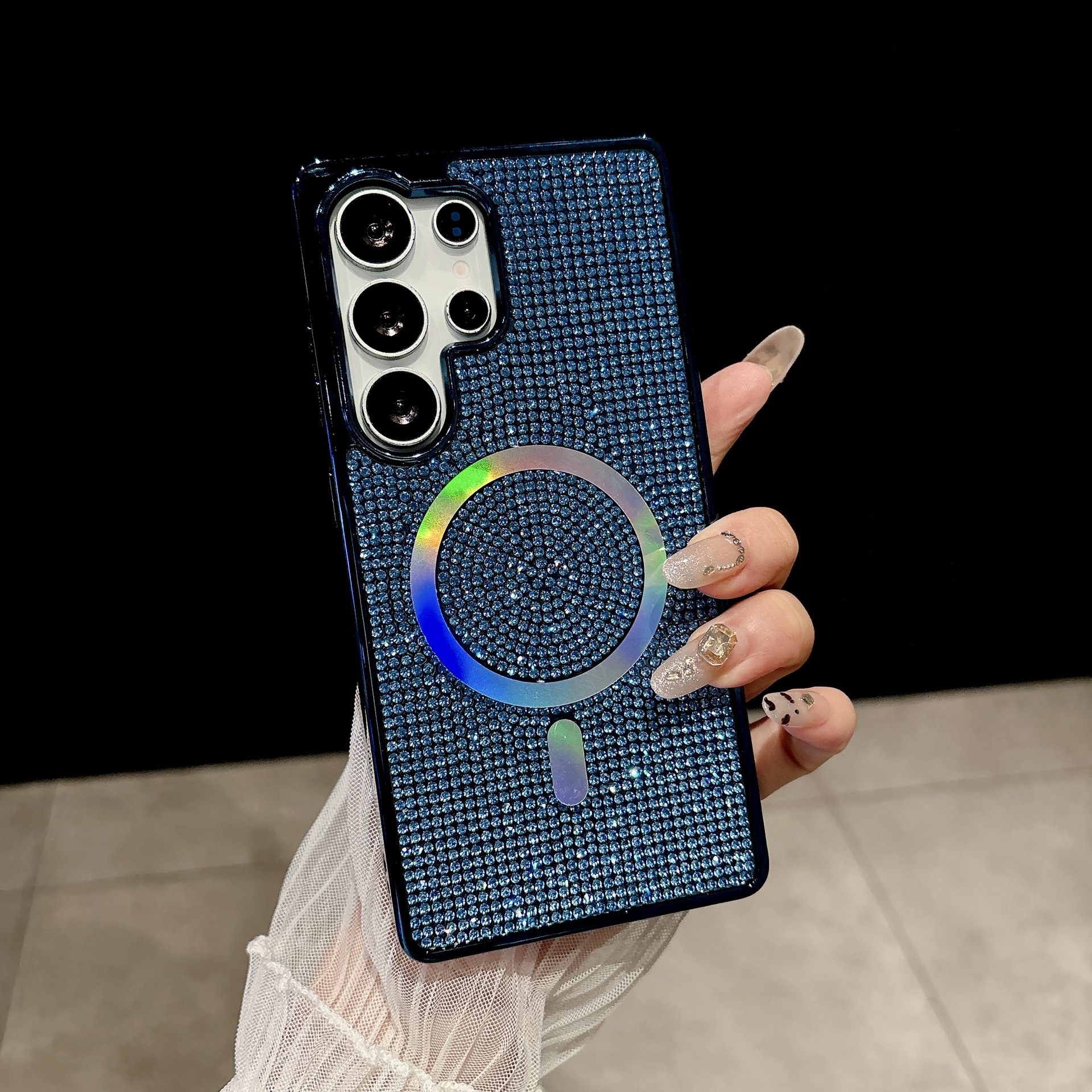Coque De Protection Magnétique À Strass Pour Samsung S24 Ultra_voghion.com
