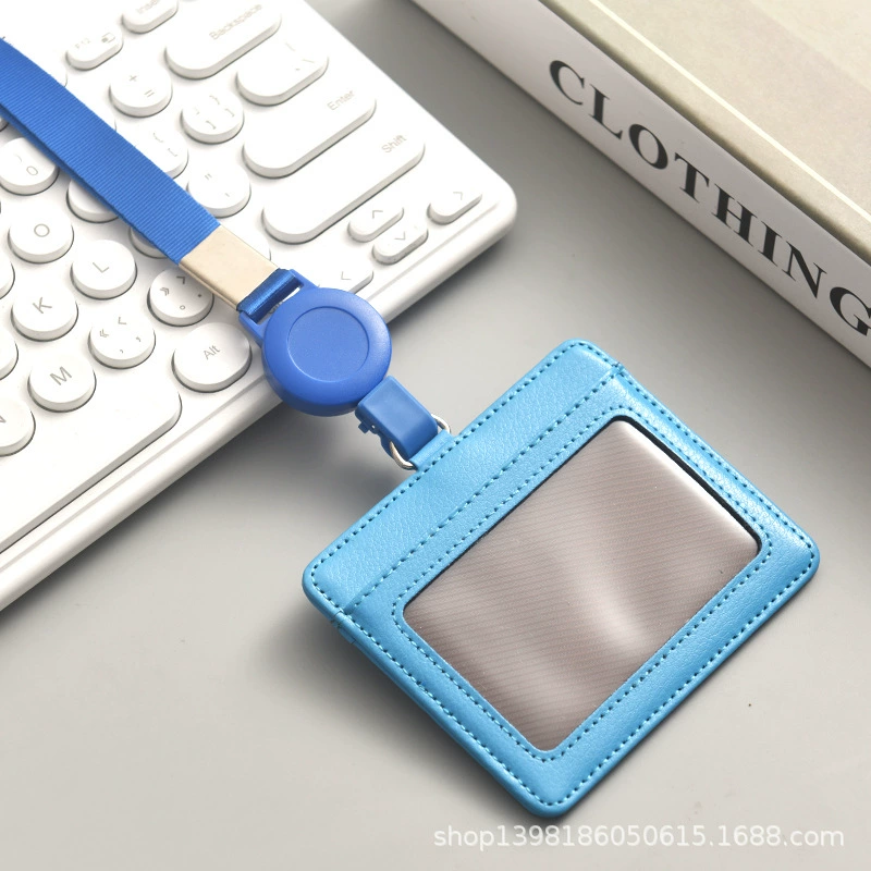 retractable factory brand identity protection cover work ID card holder with lanyard employee badge student ID card ID card
