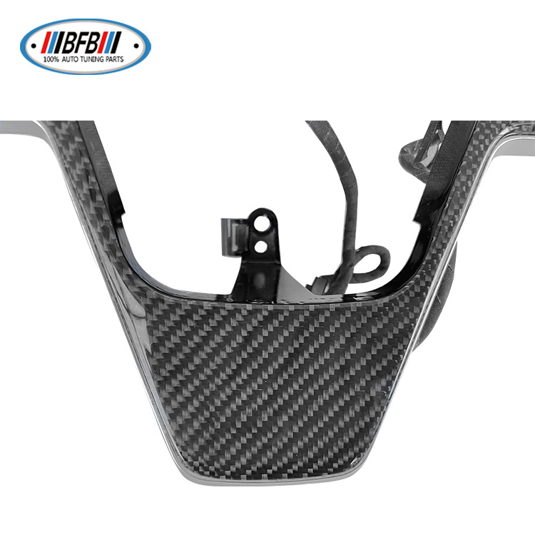 100% Real Carbon Fiber Steering Wheel Cover - For Tesla Model S X 2021 - Carbon Fiber Replacement Steering Wheel Shell