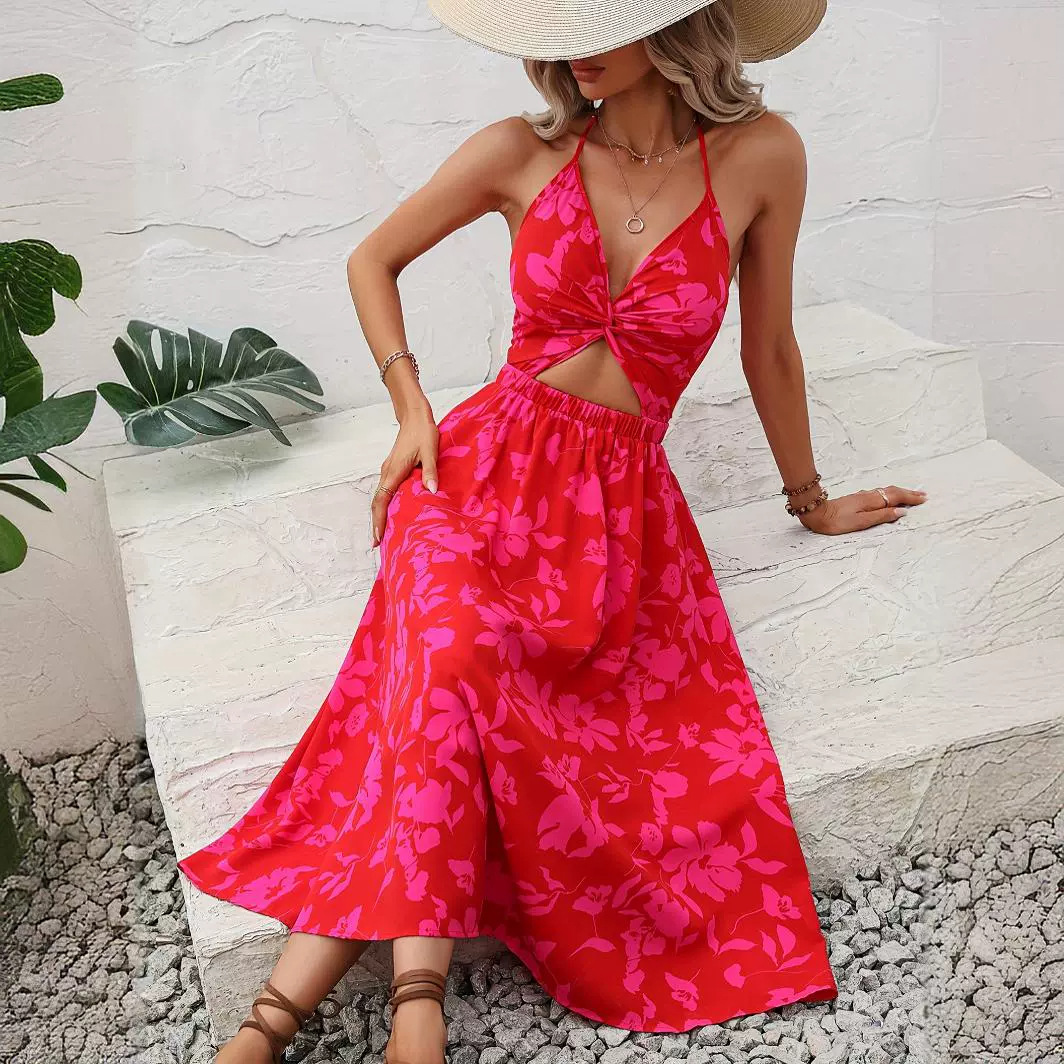 summer long dress sleevless