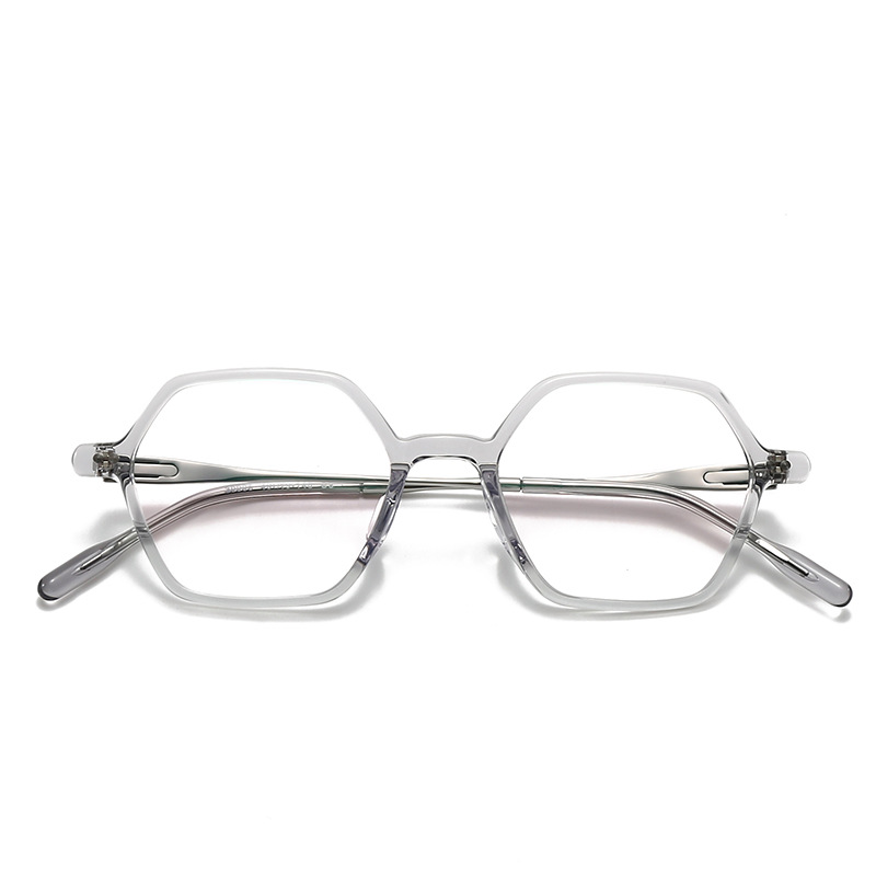 Gafas de madera STUDIOMUKU con temperamento de hermano mayor, placa poligonal, marco de gafas de titanio puro, marco retro