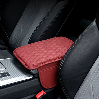 Cross-border Multifunctional Double Pocket Storage Armrest box pad - volcano-red-thin-side-storage-bag