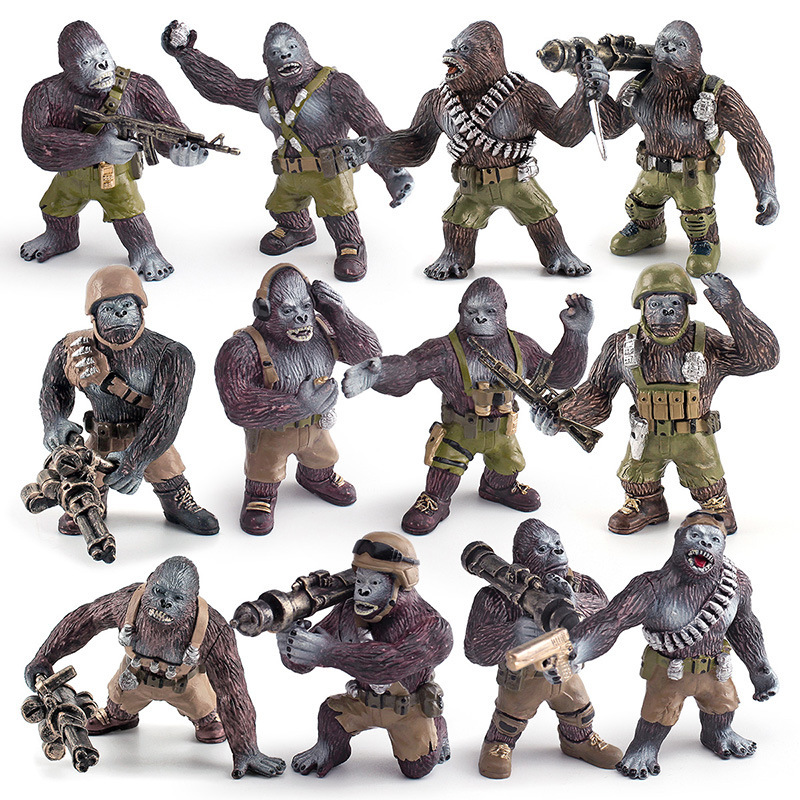 Simulación transfronteriza guerrero modelo de orangutan King Kong batalla mono sólido samurai orangutan mesa estático juguetes