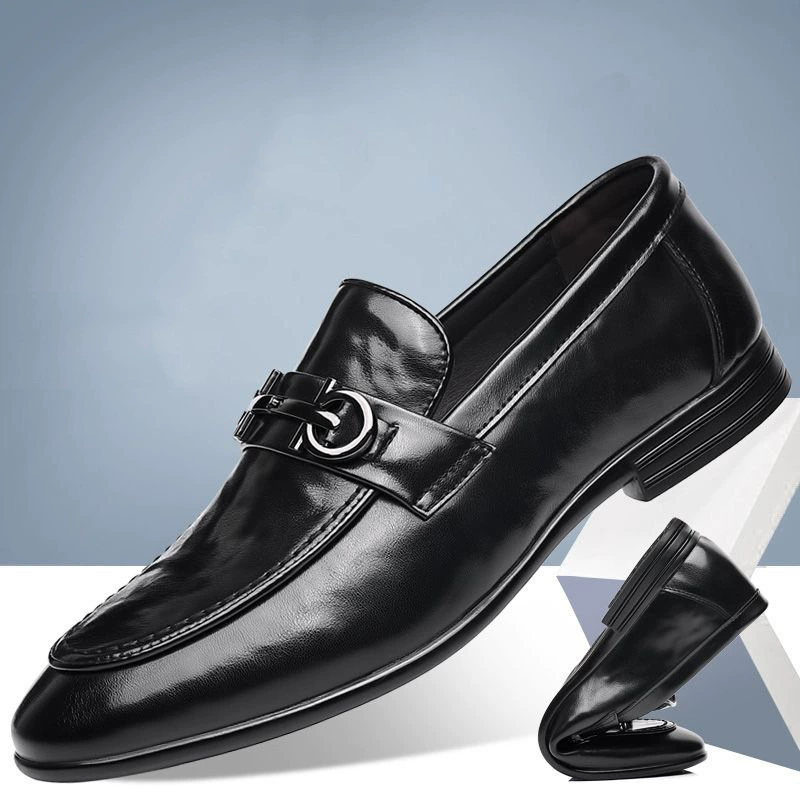 Новая корейская бизнес-обувь для мужчин повседневная кожаная обувь