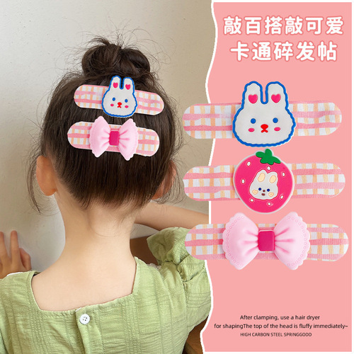 Children's post Velcro hairband baby summer bow hairpin girl's hair sorting artifact bangs hairpin