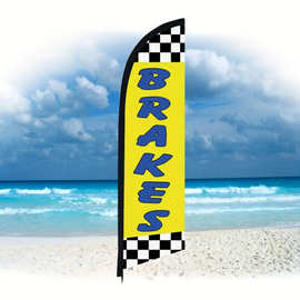 厂家跨境广告道旗刀旗订作户外注水座沙滩旗杆刀型P型羽毛水滴旗