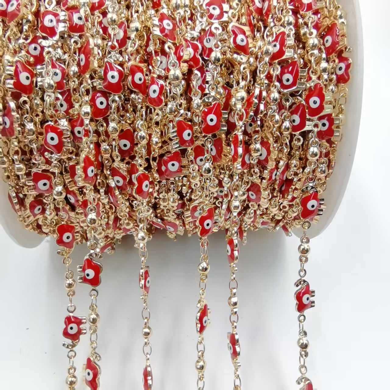 El ojo del mal Hassam mano DIY cadena goteo de aceite ojo del mal brazalete collar joyas accesorios al por mayor image 3
