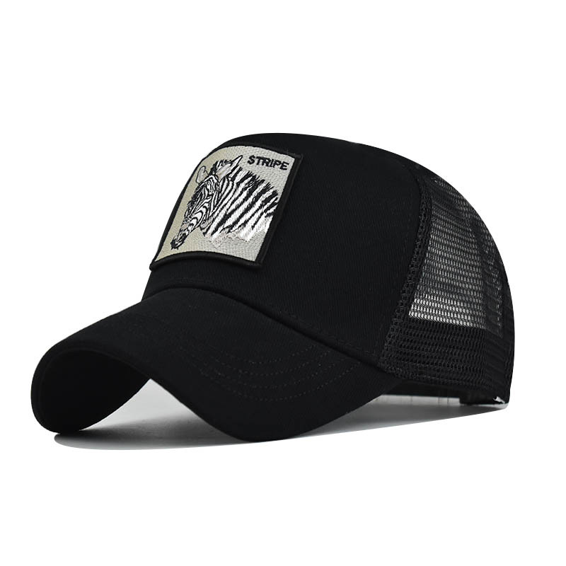 Popular Amazon bordado animal de algodón de malla gorra de béisbol de las mujeres de los hombres de deportes al aire libre gorra enarbolada