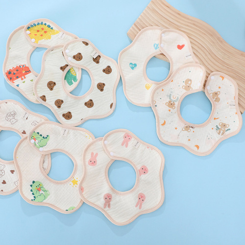Baby soft cotton gauze bib waterproof bib baby anti-vomiting pad towel newborn boy and girl saliva towel
