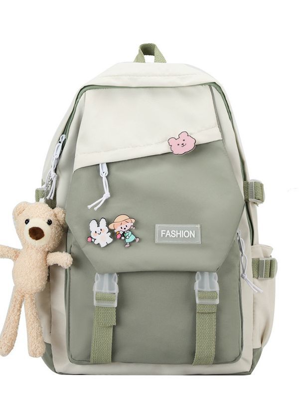 Colores contrastantes universales estudiantes japoneses mochila escolar de gran capacidad universitaria mochila de ocio de viento herramientas mochila de hombro al por mayor