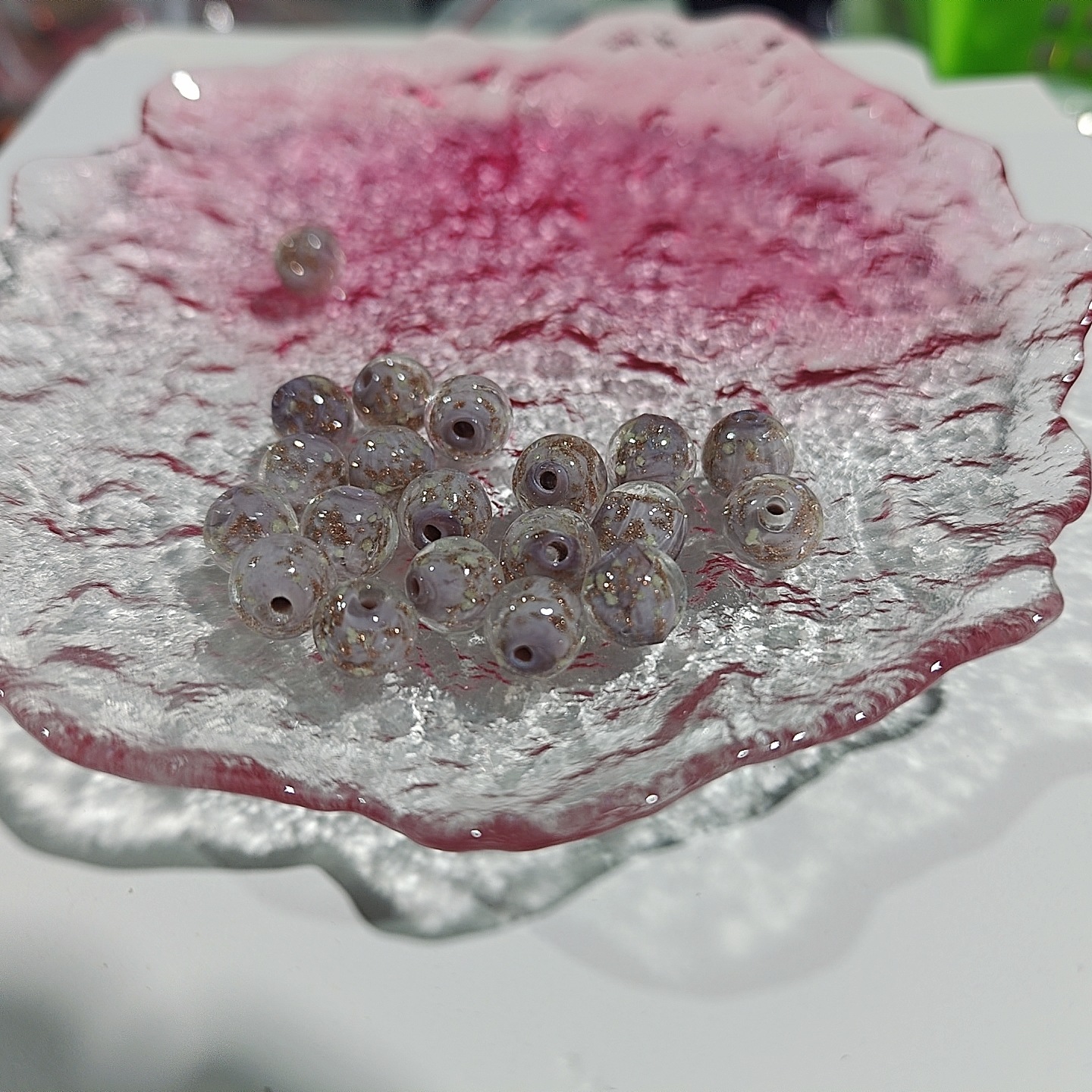 Cuentas de vidrio de arena de oro luminoso perlas sueltas cuentas redondas de cristal accesorios de la joyería de bricolaje pulsera material pulsera de cuentas