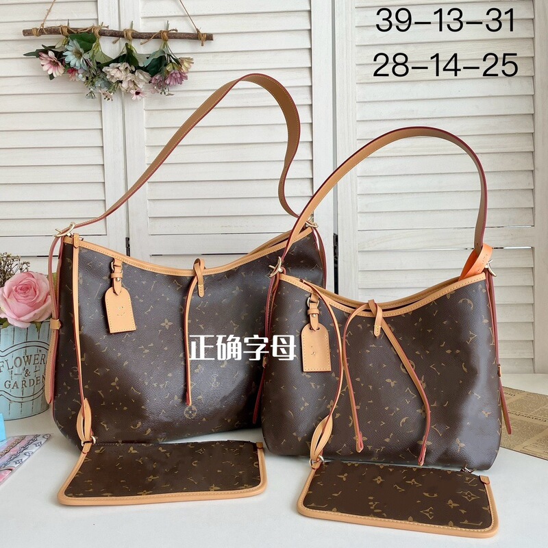 Vintage Monogram Handbag for Women, Large Capacity, Stylish and Versatile, Suitable for Commuting, Tote, Shoulder, and Crossbody Bag