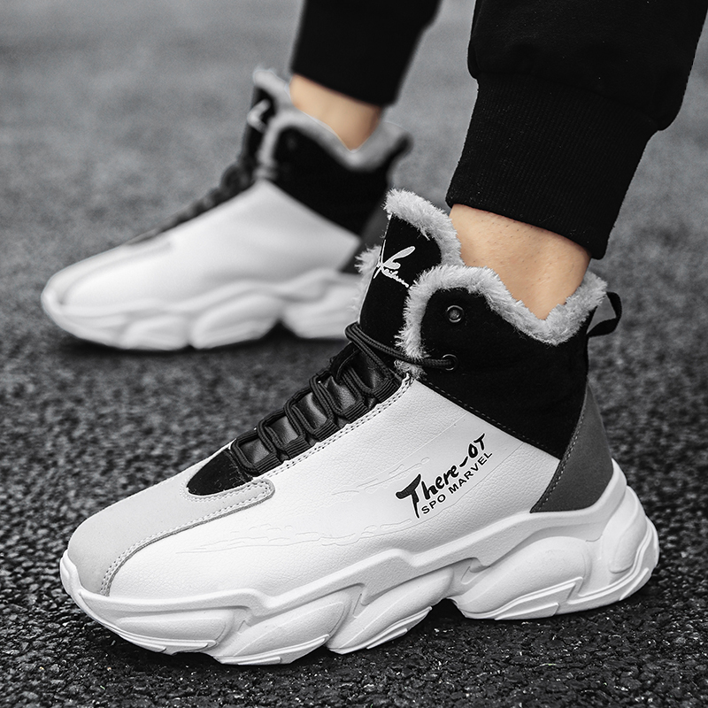 Northeast Algodon zapatos para hombres con botas de nieve cálidas, zapatos de invierno de moda, zapatos de algodón de alto nivel, un cabello