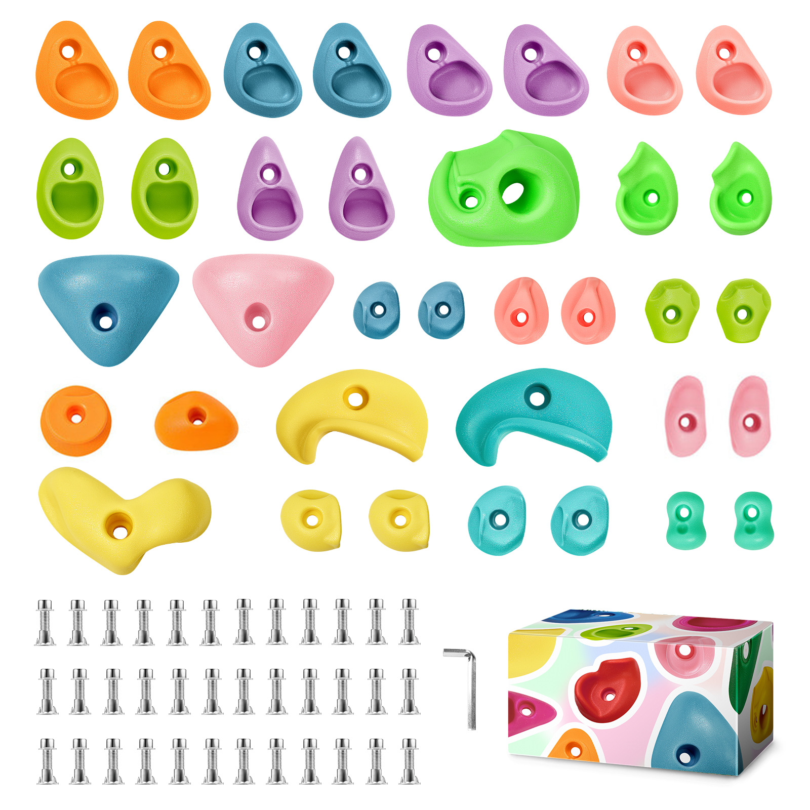 Children's climbing walls with thickened grips, playground, adult sports climbing points, gecko walls, indoor and outdoor climbing walls